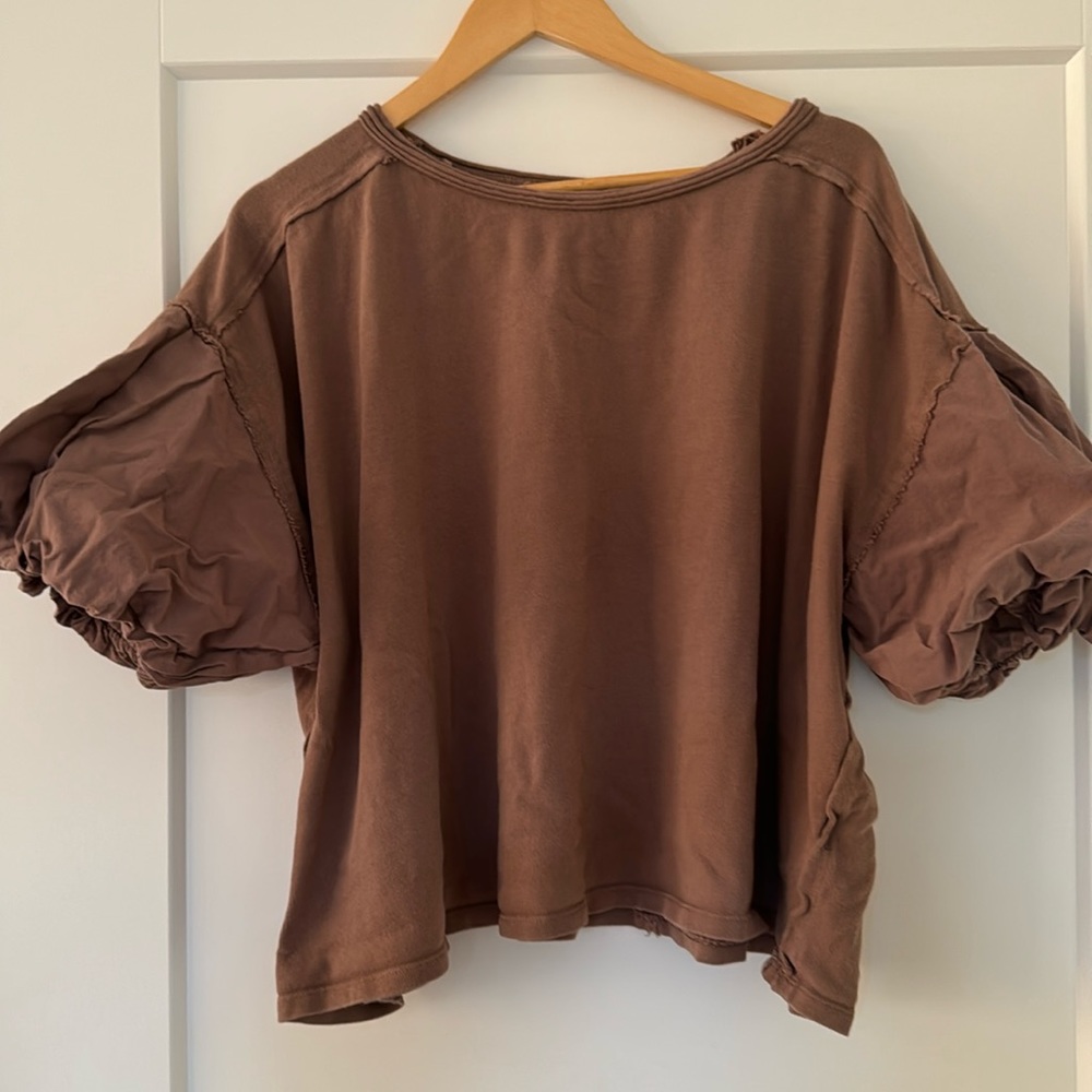 Free People balloon sleeve T shirt